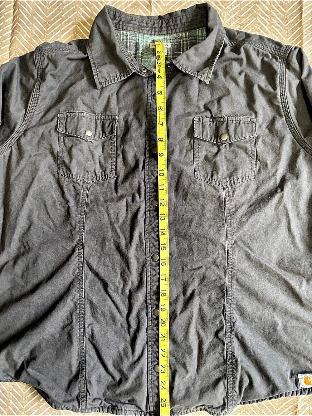 Carhartt women’s Gray Flannel lined Button-Up Shirt Size XL - Picture 3 of 5